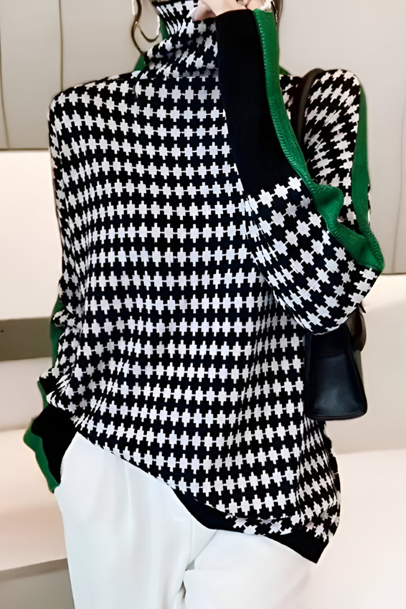 Women's High Neck Sweater – Relaxed Long Sleeve Knit Pullover