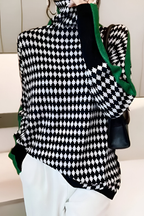Women's High Neck Sweater – Relaxed Long Sleeve Knit Pullover