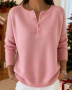 Women's V-Neck Button Cardigan – Long Sleeve Winter Cardigan
