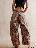 Women's Printed Wide Leg Jeans – Casual Denim Jeans – Lyra