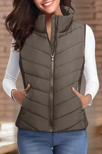 Women's Quilted Puffer Vest – Sleeveless Cold Weather Bodywarmer
