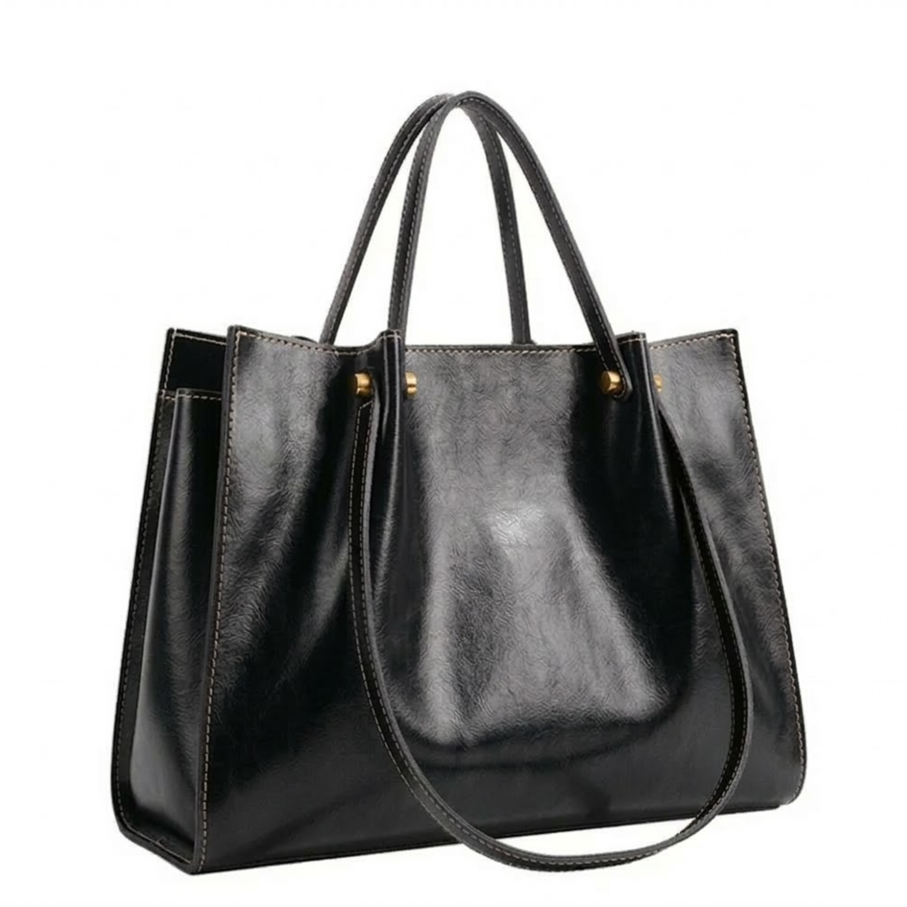Women's Faux Leather Tote Bag – Zipper Closure Tote Bag – Amelia