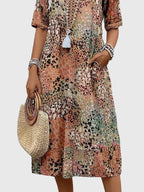 Women's Floral Midi Dress – Elegant Occasion Dress – Isabella