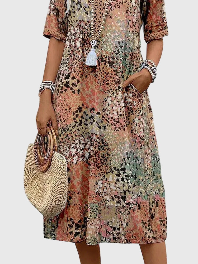 Isabella | Elegant Floral Midi Dress