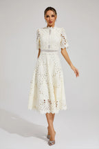 Women's Wedding Guest Dress – Lace Midi Dress
