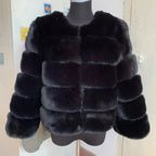 Women's Cropped Faux Fur Jacket – Plush Winter Statement Coat
