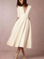 Women's Vintage A-Line Swing Dress – Retro Flared Party Dress