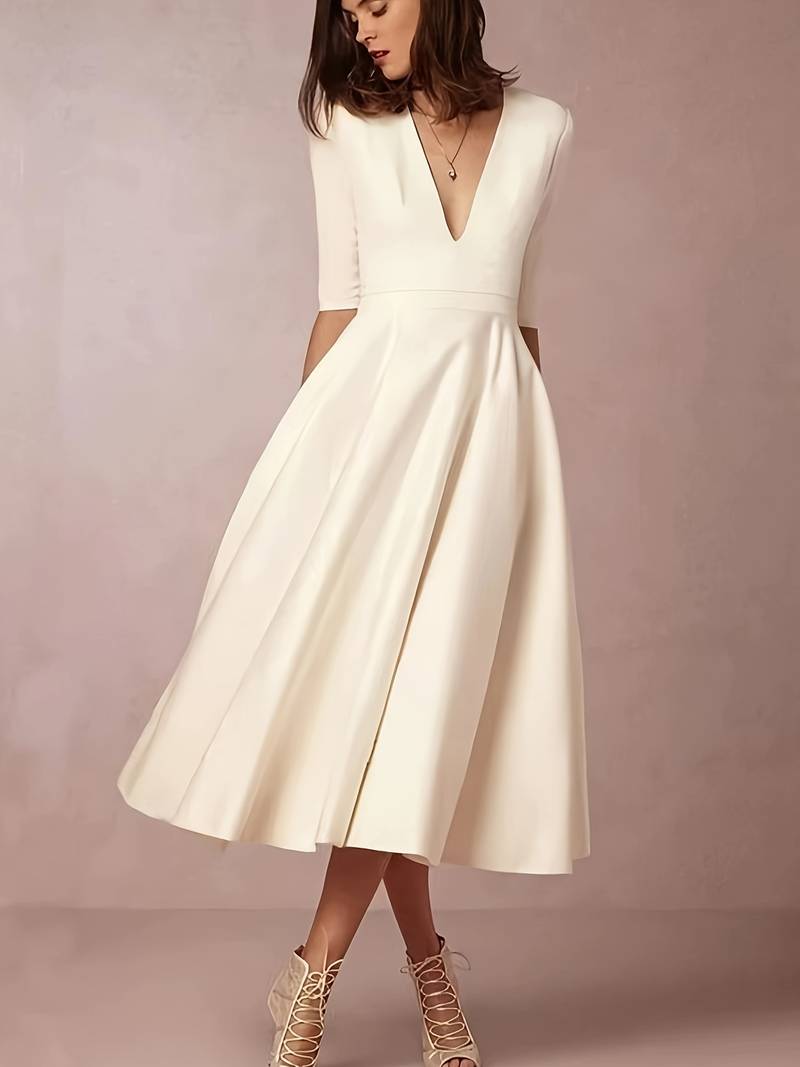 Women's Vintage A-Line Swing Dress – Retro Flared Party Dress