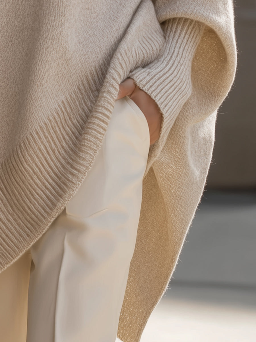 Women's Oversized Sweater – Relaxed Long Sleeve Knit Sweater