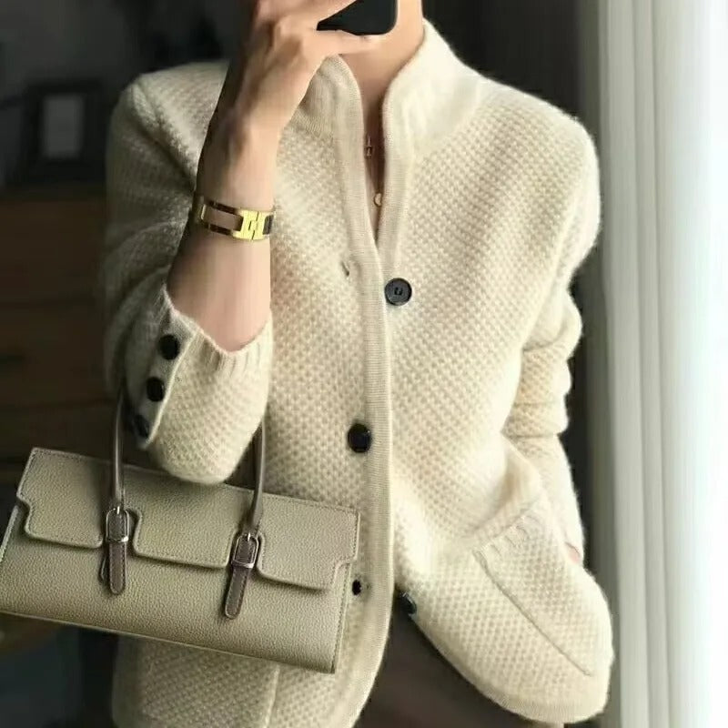 Women's Utility Pocket Cardigan – Textured Button Knit Sweater