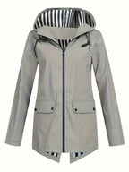 Women's Hooded Outdoor Jacket – Lightweight Wind Resistant Jacket