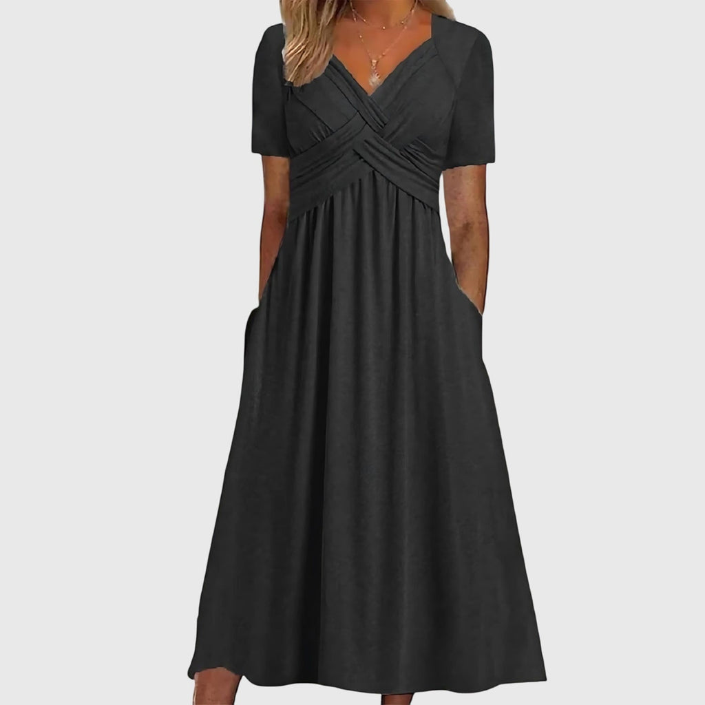 Women's Tummy Control Dress – Flattering Midi Dress – Viola