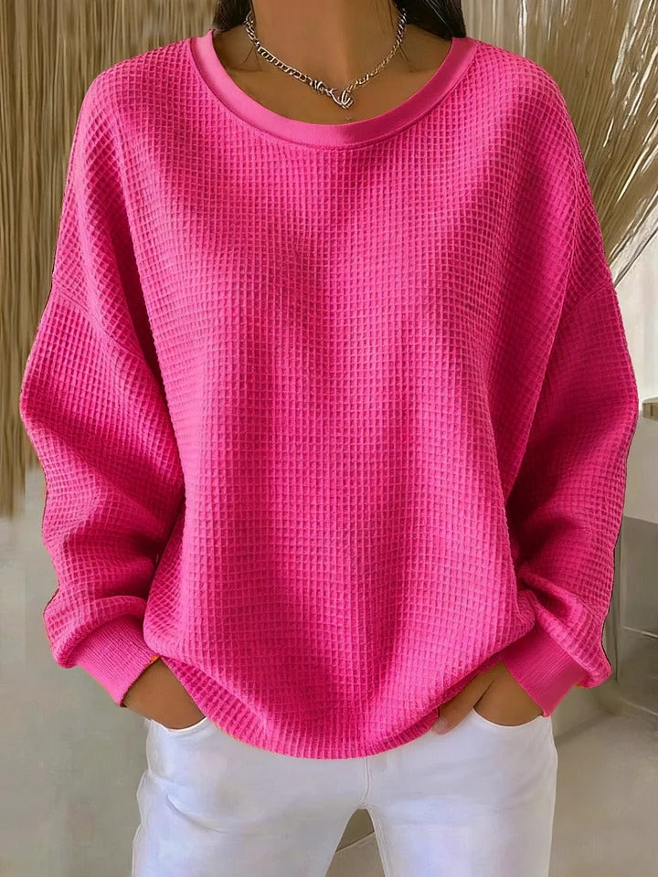 Women's Textured Knit Sweater – Relaxed Everyday Pullover