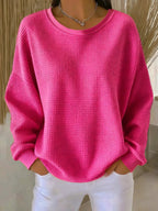 Women's Textured Knit Sweater – Relaxed Everyday Pullover