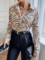 Women's Button-Up Blouse – Printed Casual Blouse – Jocelyn
