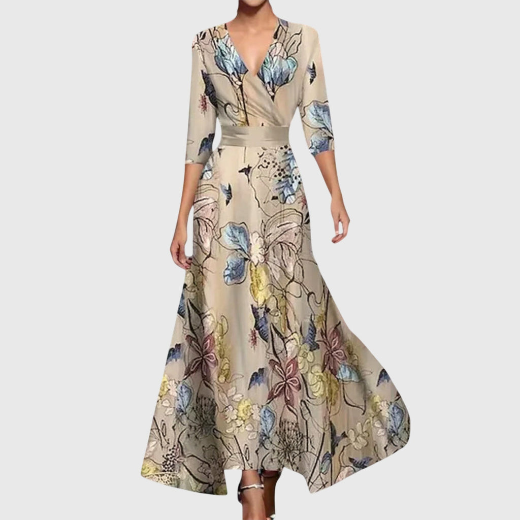 Women's Elegant Maxi Dress – Long Sleeve Evening Dress – Margaret