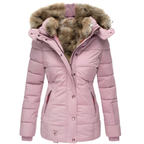 Women's Long Quilted Coat – Removable Fur Hood Winter Coat
