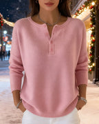 Women's V-Neck Button Cardigan – Long Sleeve Winter Cardigan