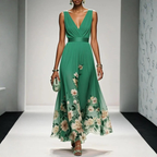 Women's Wedding Guest Floral Maxi Dress – Flowy Summer Occasion Dress