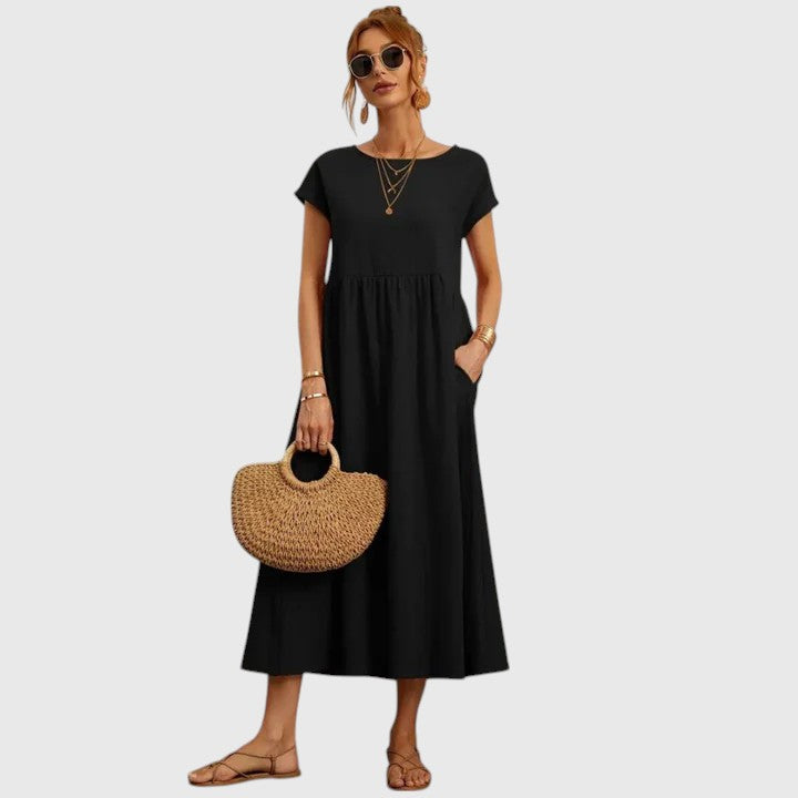 Women's Comfortable Midi Dress – Casual Summer Dress – Fenella
