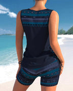Women's Tummy Control Tankini Set – Two-Piece Swim Set – Blanche