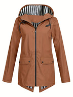 Women's Hooded Outdoor Jacket – Lightweight Wind Resistant Jacket