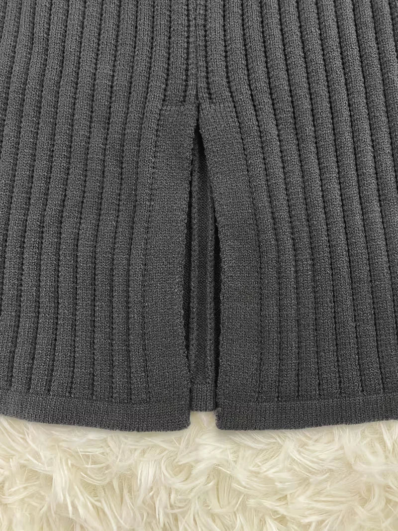 Women's Knit Skirt Set – Ribbed Sweater Co-Ord
