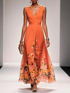 Women's Wedding Guest Floral Maxi Dress – Flowy Summer Occasion Dress