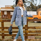 Women's Utility Jean Jacket – Oversized Relaxed Fit Pocket Jacket