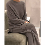 Women's Wide Leg Knit Set – Relaxed Sweater Lounge Set