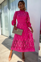 Women's Elegant Lace Dress – Midi Occasion Dress