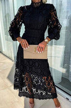 Women's Elegant Lace Dress – Midi Occasion Dress
