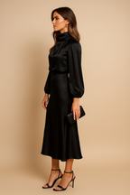 Women's High Waist Midi Dress – Figure-Flattering Midi Dress – Kriz