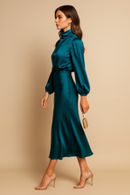 Women's High Waist Midi Dress – Figure-Flattering Midi Dress – Kriz