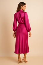 Women's High Waist Midi Dress – Figure-Flattering Midi Dress – Kriz
