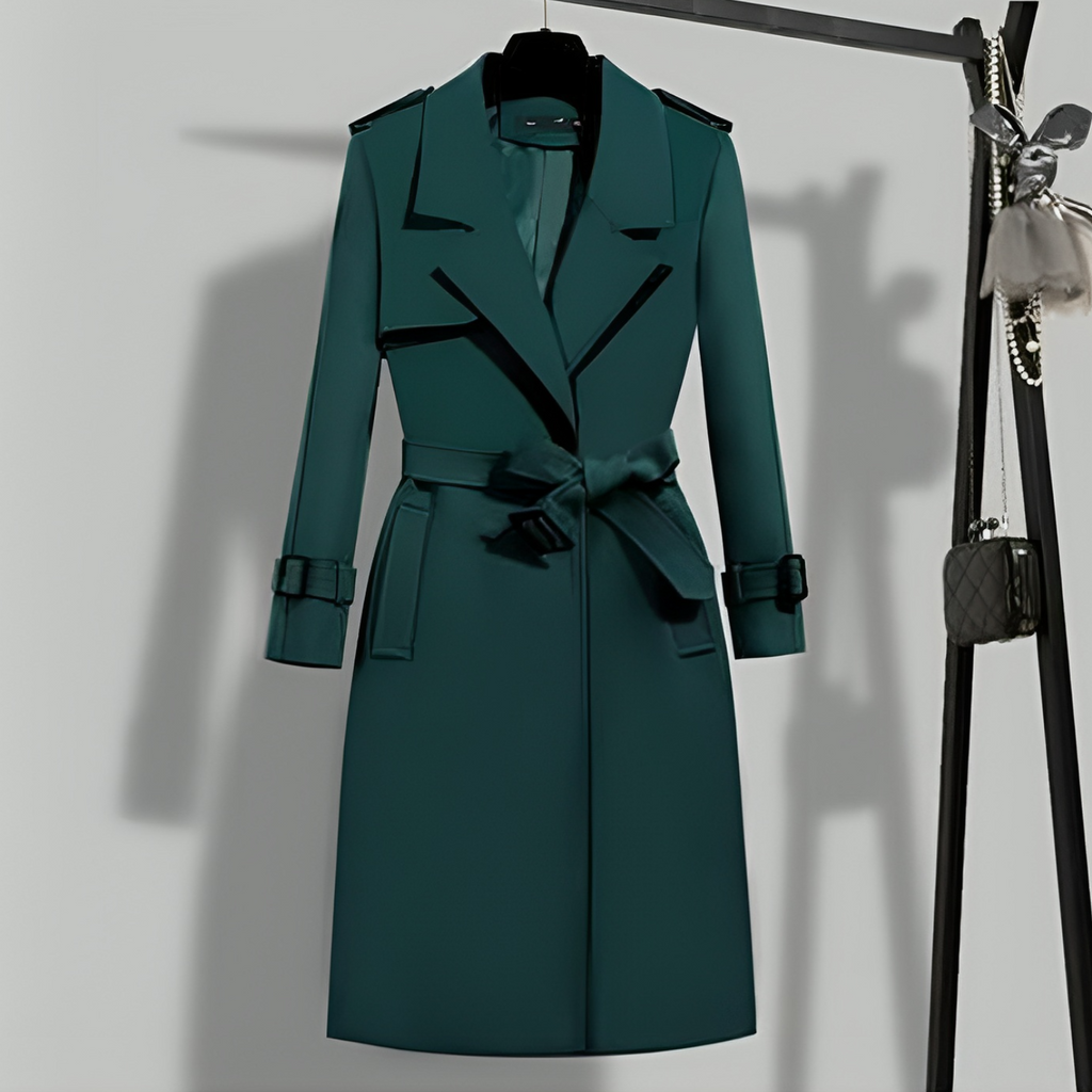 Women's Tailored Trench Coat – Slim Fit Longline Coat