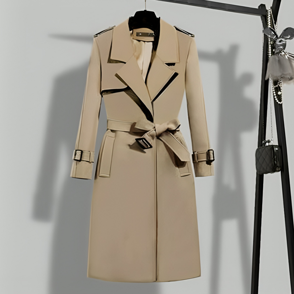 Women's Tailored Trench Coat – Slim Fit Longline Coat