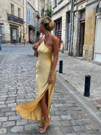 Women's Wedding Guest Backless Dress – Sleeveless Formal Party Dress
