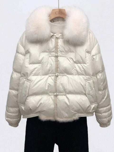 Women's Oversized Puffer Jacket – Relaxed Vintage Winter Jacket