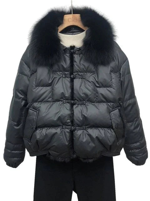 Women's Oversized Puffer Jacket – Relaxed Vintage Winter Jacket