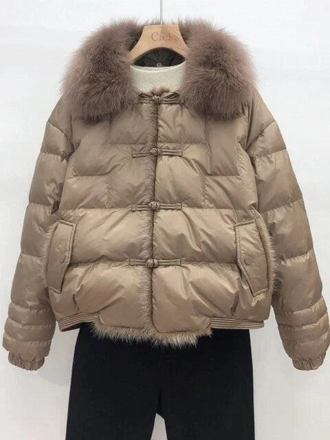 Women's Oversized Puffer Jacket – Relaxed Vintage Winter Jacket