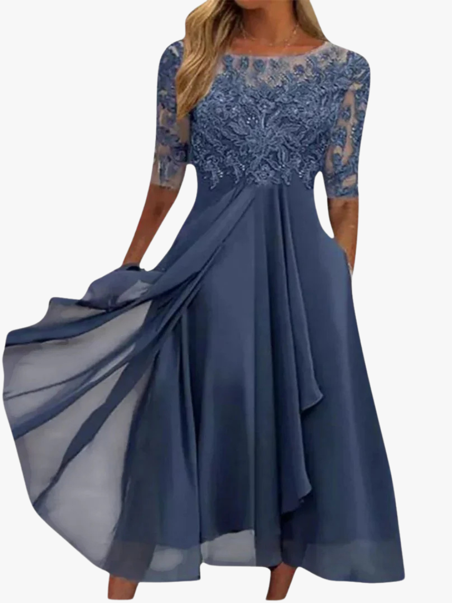 Women's Lace Occasion Dress – Layered Wedding Guest Dress