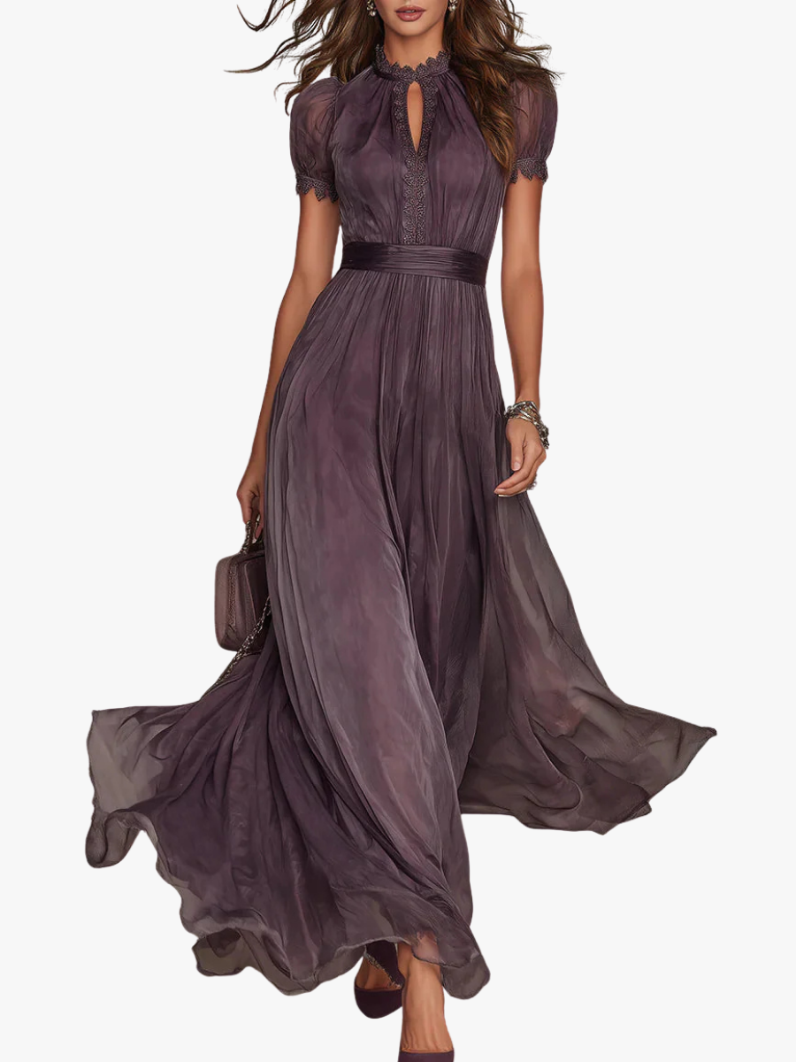 Women's Vintage Summer Dress – V-Neck Flowy Day Dress