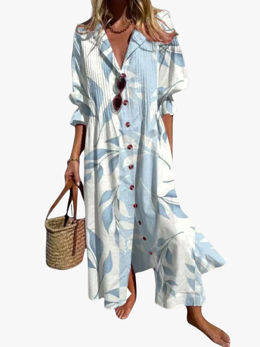 Women's Floral Maxi Dress – Relaxed Flowy Summer Dress