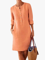 Women's Vintage Tunic Dress – Relaxed Printed Day Dress