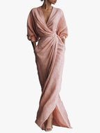 Women's V-Neck Maxi Dress – Flowy Minimalist Summer Dress