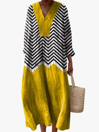 Women's Colourful Midi Dress – Flowy Printed Day Dress