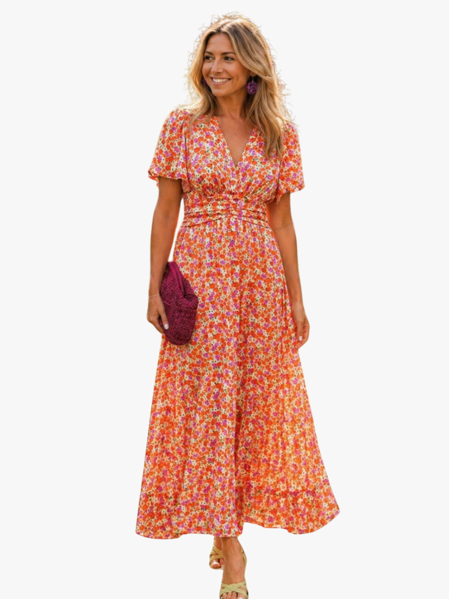 Women's Floral Day Dress – Flowy Relaxed Summer Dress