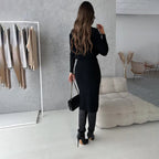 Women's Sweater & Skirt Set – Long Sleeve Top & Fitted Midi Skirt