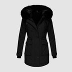 Women's Hooded Quilted Winter Coat – Waterproof Padded Longline Jacket